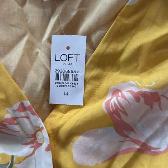LOFT Sunny Yellow Floral Dress - Picture 5 of 5